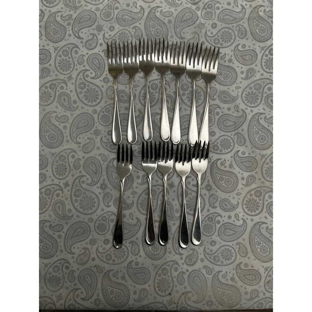 Lot 12 Oneida USA Stainless Steel Salad Cake Forks Classic Pattern